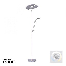 Obrázek pro produkt PURE Mutil LED stojací lampa se čtecí lampou stmívatelné 2700-5000K hliník - PAUL NEUHAUS