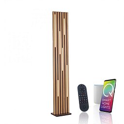 Obrázek pro produkt LED stojací svítidlo Q-AKUSTIK dřevo, přírodní stmívatelné Smarthome ZigBee 2700-5000K - PAUL NEUHAUS