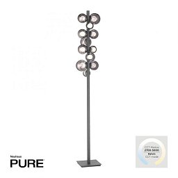 Obrázek pro produkt LED stojací svítidlo PURE Popup stmívatelné CCT 2700-5000K platina / kouřová / satin - PAUL NEUHAUS