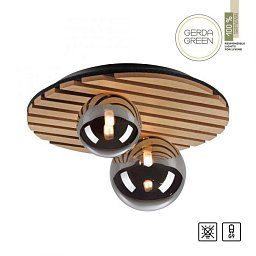Obrázek pro produkt stropní svítidlo GREEN dřevo, přírodní kruhové dubové přírodní dřevo s akustickým panelem - JUST LIGHT