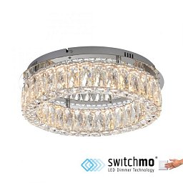 Obrázek pro produkt LED lustr stropní svítidlo chrom s křišťalovými přívěsky 3-krokové-stmívač krokově stmívatelné 3000K - JUST LIGHT
