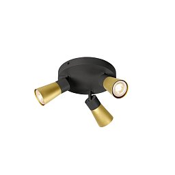Obrázek pro produkt PURI 2.0 Cone nástěnné a stropní svítidlo, kulaté, 3 x max. 6W GU10, černá / zlatá - BIG WHITE (SLV)