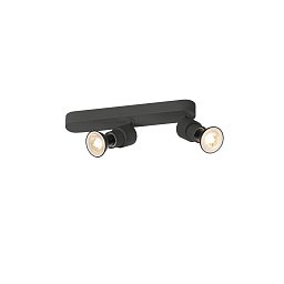 Obrázek pro produkt PURI 2.0 Basic nástěnné a stropní svítidlo, asymetrické, kulaté, 2 x max. 6W GU10, černé - BIG WHITE (SLV)