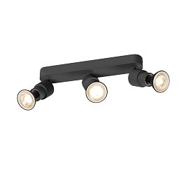 Obrázek pro produkt PURI 2.0 Basic nástěnná a stropní montážní svítidlo, dlouhé, kulaté, 3 x max. 6W GU10, černé - BIG WHITE (SLV)