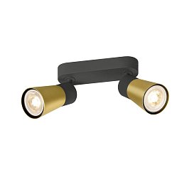 Obrázek pro produkt PURI 2.0 Cone nástěnné a stropní svítidlo pro povrchovou montáž, dlouhé, 2 x max. 6W GU10, černá/zlatá - BIG WHITE (SLV)