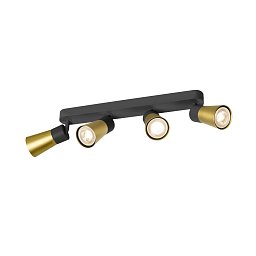 Obrázek pro produkt PURI 2.0 Cone nástěnná a stropní svítidlo, dlouhé provedení, 4 x max. 6W GU10, černá / zlatá - BIG WHITE (SLV)