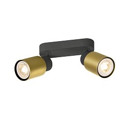 Obrázek pro produkt PURI 2.0 Tube nástěnné a stropní svítidlo pro povrchovou montáž, dlouhé, 2 x max. 6W GU10, černá / zlatá - BIG WHITE (SLV)