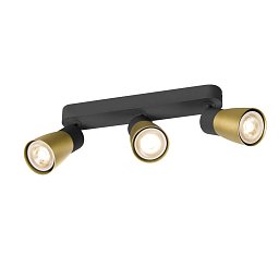 Obrázek pro produkt PURI 2.0 Dome nástěnné a stropní svítidlo, dlouhé provedení, 3 x max. 6W GU10, černá / zlatá - BIG WHITE (SLV)