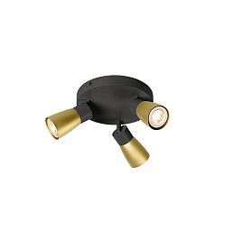 Obrázek pro produkt PURI 2.0 Dome nástěnné a stropní svítidlo, kulaté, 3 x max. 6W GU10, černá / zlatá - BIG WHITE (SLV)