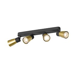 Obrázek pro produkt PURI 2.0 Dome nástěnné a stropní svítidlo, dlouhé provedení, 4 x max. 6W GU10, černá / zlatá - BIG WHITE (SLV)