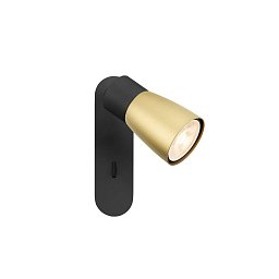 Obrázek pro produkt PURI 2.0 Dome nástěnné a stropní svítidlo, vypínač, obdélníkový, 1x max. 6W GU10, černá / zlatá - BIG WHITE (SLV)