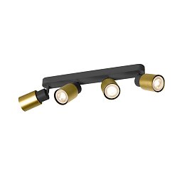 Obrázek pro produkt PURI 2.0 Tube nástěnné a stropní svítidlo, dlouhé, 4 x max. 6W GU10, černá / zlatá - BIG WHITE (SLV)