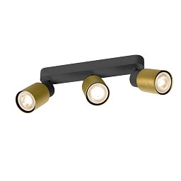Obrázek pro produkt PURI 2.0 Tube nástěnné a stropní svítidlo, dlouhé provedení, 3 x max. 6W GU10, černá / zlatá - BIG WHITE (SLV)