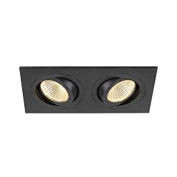 Obrázek pro produkt NEW TRIA® 155 zapuštěné stropní svítidlo, čtvercové, 3000K, dvoulampa, PHASE, 38°, černá barva - BIG WHITE (SLV)