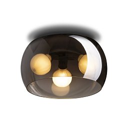 Obrázek pro produkt AMANDA stropní matná černá kouřové sklo 230V E27 3x15W - RED - DESIGN RENDL