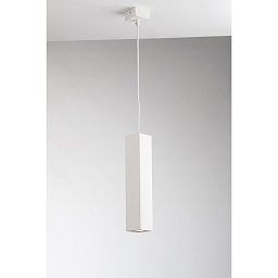 Obrázek pro produkt Závěsné svítidlo Fluke, hranaté, bílé, 1xGU10, 6x6x30 cm - FANEUROPE