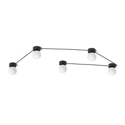 Obrázek pro produkt VELA V stropní černá opálové sklo 230V G9 5x6W - RED - DESIGN RENDL