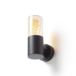 Obrázek pro produkt QUINN nástěnná černá jantarové sklo 230V E27 11W IP54 - RED - DESIGN RENDL