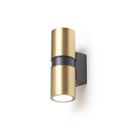 Obrázek pro produkt MANO nástěnná česaná mosaz/černá 230V GU10 2x8W IP54 - RED - DESIGN RENDL