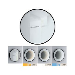 LED zrcadlo s osvětlením Miro IP44 měnitelná bílá 230V 11,5W zrcadlo/černá mat - PAULMANN Obrázek pro produkt LED zrcadlo s osvětlením Miro IP44 měnitelná bílá 230V 11,5W zrcadlo/černá mat - PAULMANN