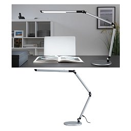 Obrázek pro produkt LED stolní lampa na psací stůl 3-krokové-stmívatelné flexibilní rameno CCT 9,5W stříbrná mat - PAULMANN