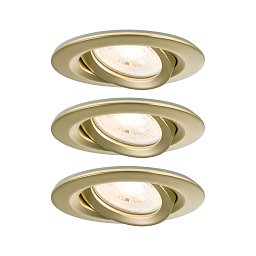 Obrázek pro produkt LED vestavné svítidlo Nova Plus 3ks sada IP65 kruhové 93mm 30° GU10 3x6W 230V stmívatelné 2700K zlatá mat - PAULMANN