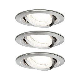 Obrázek pro produkt LED vestavné svítidlo Nova Coin 3ks sada kruhové 84mm 50° 3x2,8W 230V 4000K kov kartáčovaný - PAULMANN