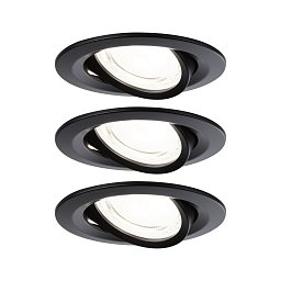 Obrázek pro produkt LED vestavné svítidlo Nova Coin 3ks sada kruhové 84mm 50° 3x2,8W 230V 4000K černá mat - PAULMANN