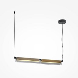 Obrázek pro produkt Závěsné svítidlo Flat 3000K 20W teplá bílá 2480lm černá/mosaz kov - MAYTONI
