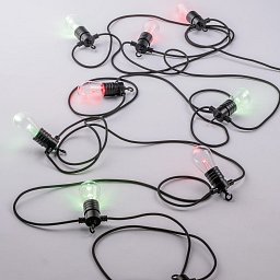 Obrázek pro produkt Kabel se svítidly PICNIC, černý, polykarbonát/plast, 10 LED žárovek, RGB+CCT, stmívatelné, Wi‑Fi, IP65, délka 10 m - FANEUROPE