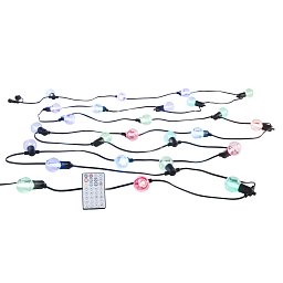 Obrázek pro produkt Řetězové LED osvětlení Picnic, 12 x žárovka E12 RGB, včetně dálkového ovladače, délka 7,32 m - FANEUROPE