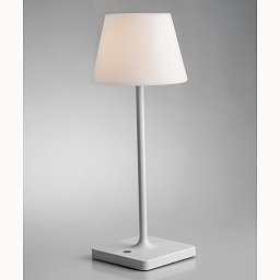 Obrázek pro produkt Nabíjecí venkovní stolní svítidlo JAMMIN bílá, kov, LED 2,2 W, 60 lm, 3000 K, stmívatelné, IP54, 39 x 15 cm - FANEUROPE