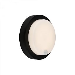 Obrázek pro produkt nabíjecí LED svítidlo s pohybovým a soumrakovým senzorem, 17 cm, 4W, 700lm, černé - BRILO