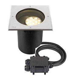 Obrázek pro produkt DASAR® L svítidlo do země, asymetrické, 3000K, 70°/40°, IP65/IP67, hranaté, nerezová ocel / černá - BIG WHITE (SLV)