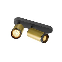 Obrázek pro produkt GRIP! L SPOT CL, double, QPAR51, stropní svítidlo pro povrchovou montáž, válcové, 2 x max. 6 wattů, zlatá / černá - BIG WHITE (SLV)