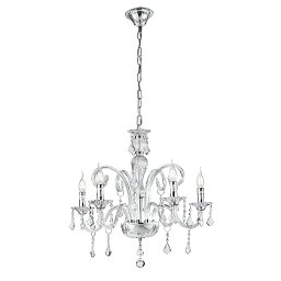 Obrázek pro produkt Závěsné svítidlo Cristallo, průhledné, 5 x E14, 66 x 135 cm - FANEUROPE