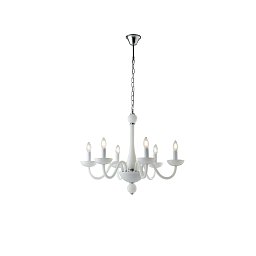 Obrázek pro produkt Závěsné svítidlo Alfiere, bílé/chrom, 6 x E14, 74 x 178 cm - FANEUROPE