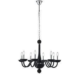 Obrázek pro produkt Závěsné svítidlo Alfiere, černé/chrom, 8 x E14, 74 x 178 cm - FANEUROPE