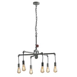 Obrázek pro produkt Závěsné svítidlo Amarcord, pozinkované, 6 x E27, 71 x 146 cm - FANEUROPE