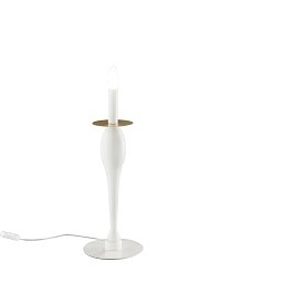 Obrázek pro produkt Stolní lampa Lume Armstrong, bílé/zlaté, 1 x E14, 18 x 45 cm - FANEUROPE