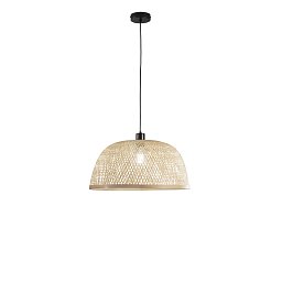Obrázek pro produkt Závěsné svítidlo Bamboo kov + bambus, 1xE27, 40 W; lampa pr. 48 x H 22 cm, konstrukce pr. 48 x 200 cm - FANEUROPE
