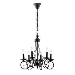 Obrázek pro produkt Závěsné svítidlo Beatrice, antracitové, 6 x E14, 50 x 120 cm - FANEUROPE