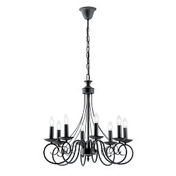Obrázek pro produkt Závěsné svítidlo Beatrice, antracitové, 8 x E14, 63 x 120 cm - FANEUROPE