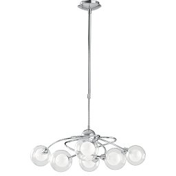 Obrázek pro produkt Závěsné svítidlo Blog, chrom, 6 x G9, 66 x 111 cm - FANEUROPE