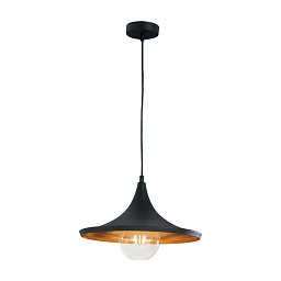 Obrázek pro produkt Závěsné svítidlo Broadway, černá/zlatá, 1xE27, 35 x 120 cm - FANEUROPE