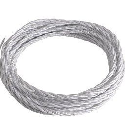 Obrázek pro produkt Elektrický látkový kabel Clay Tessuto, bílý, 2 x 0,75 mm², 500 cm - FANEUROPE
