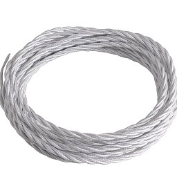 Obrázek pro produkt Elektrický látkový kabel Clay Tessuto, bílý, 3 x 0,75 mm², 500 cm - FANEUROPE