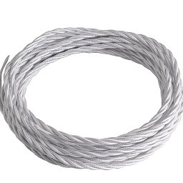 Obrázek pro produkt Elektrický látkový kabel Clay Tessuto, bílý, 2 x 0,75 mm², 2500 cm - FANEUROPE
