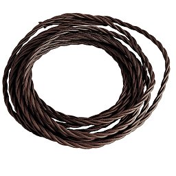 Obrázek pro produkt Elektrický látkový kabel Clay Tessuto, hnědý, 2 x 0,75 mm², 2500 cm - FANEUROPE