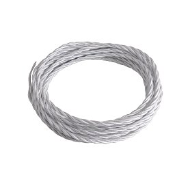 Obrázek pro produkt Elektrický látkový kabel Clay Tessuto, bílý, 3 x 1,5 mm², 2500 cm - FANEUROPE